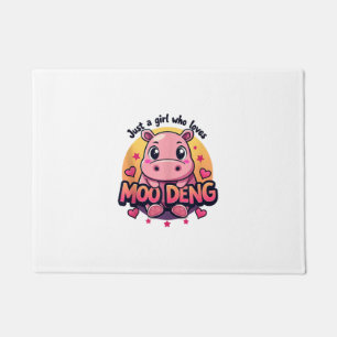 Just a girl who loves moo deng Cute Baby Hippo Moo Doormat