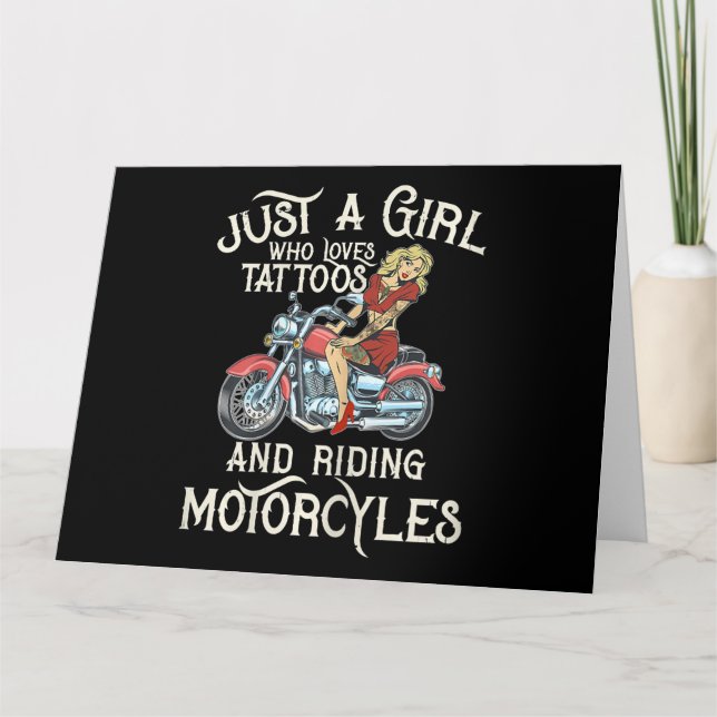 Just A Girl Who Loves Motorcycles Funny Art Gift.p Card (Front)