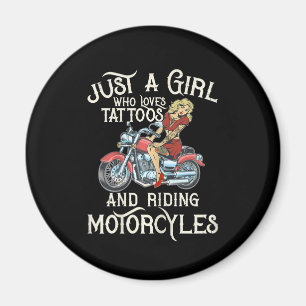 Just A Girl Who Loves Motorcycles Funny Art Gift.p Magnet