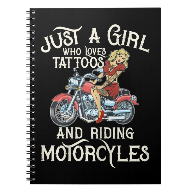 Just A Girl Who Loves Motorcycles Funny Art Gift.p Notebook (Front)