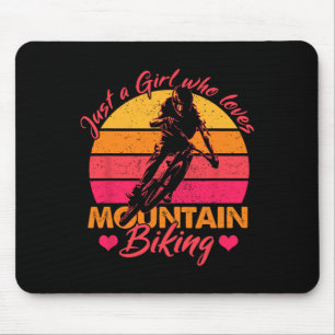 Just A Girl Who Loves Mountain Biking Cycling Love Mouse Mat