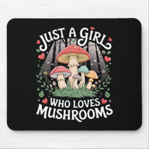 Just A Girl Who Loves Mushrooms Retro Nature Teen Mouse Mat