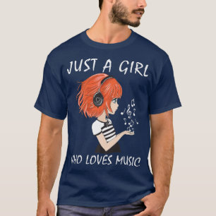 Just A Girl Who Loves Music Cute Girl Teen Karaoke T-Shirt