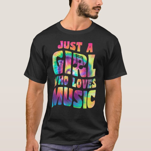 Just A Girl Who Loves Music Singer Quote Musician  T-Shirt (Front)