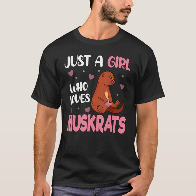 Just A Girl Who Loves Muskrats Retro Muskrat T-Shirt (Front)