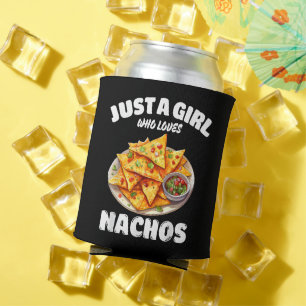 Just A Girl Who Loves Nachos Funny Food Lover Can Cooler
