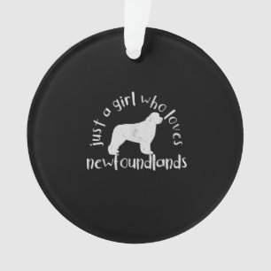 Just A Girl Who Loves newfoundland dog product Ornament