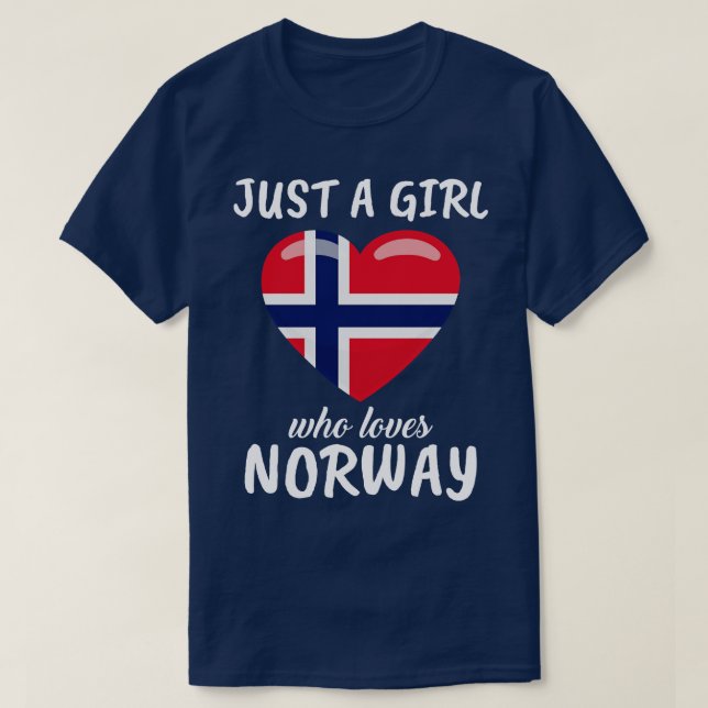 Just A Girl Who Loves Norway T-Shirt (Design Front)
