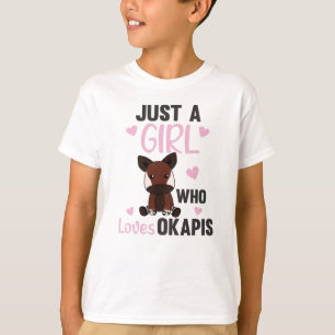 Just A Girl who loves Okapis Waldgiraffe Zebra T-Shirt