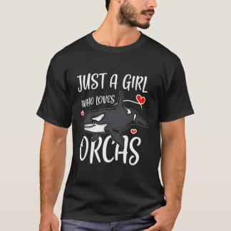 Just A Girl Who Loves Orcas Cute Killer Whales Cos T-Shirt