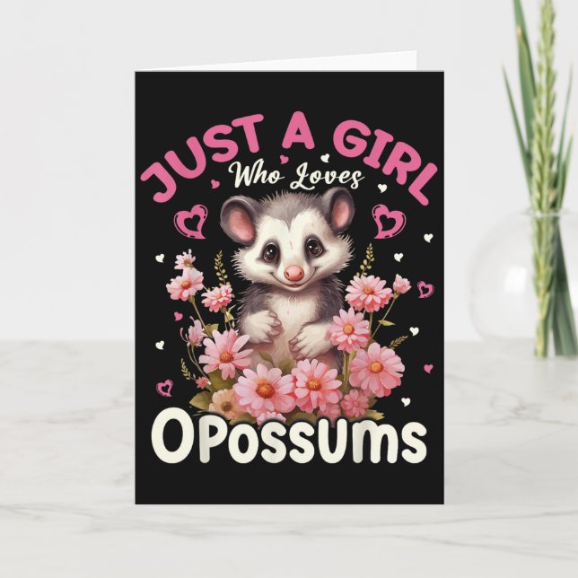 Just A Girl Who Loves Ossums Floral Women Girls  Card (Front)