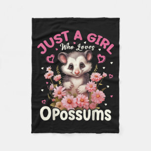 Just A Girl Who Loves Ossums Floral Women Girls  Fleece Blanket