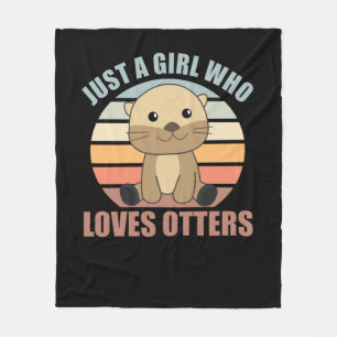 Just a Girl Who Loves otters - Cute otter Fleece Blanket