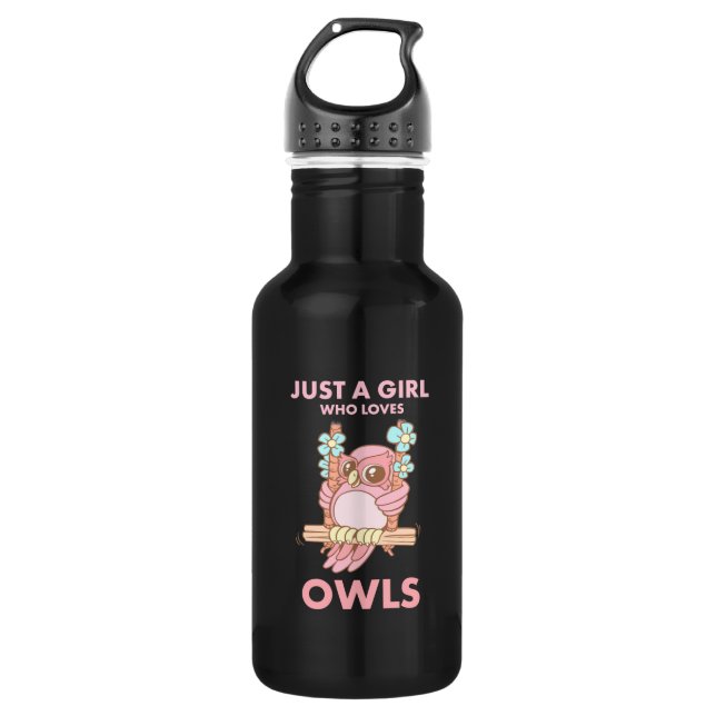 Just A Girl Who Loves Owls 532 Ml Water Bottle (Front)
