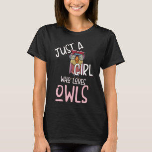 Just A Girl Who Loves Owls Retro Owl Cute Vintage  T-Shirt