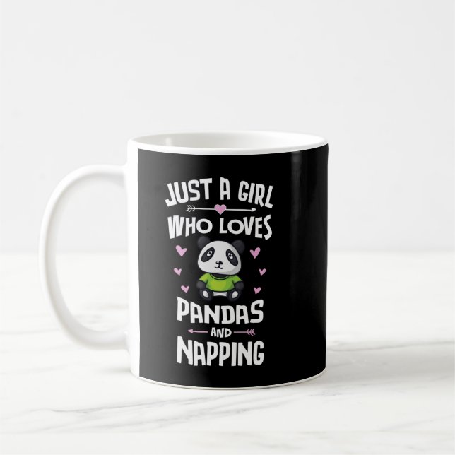 Just A Girl Who Loves Pandas And Napping Gift Wome Coffee Mug (Left)