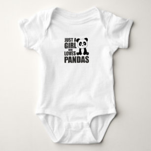 Just A Girl Who Loves Pandas Cute Animals Vintage Baby Bodysuit