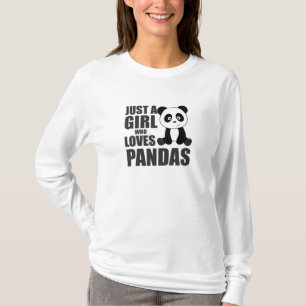Just A Girl Who Loves Pandas Cute Animals Vintage T-Shirt