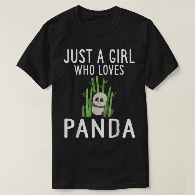 Just A Girl Who Loves Pandas Cute Panda Bear Zoo K T-Shirt (Design Front)