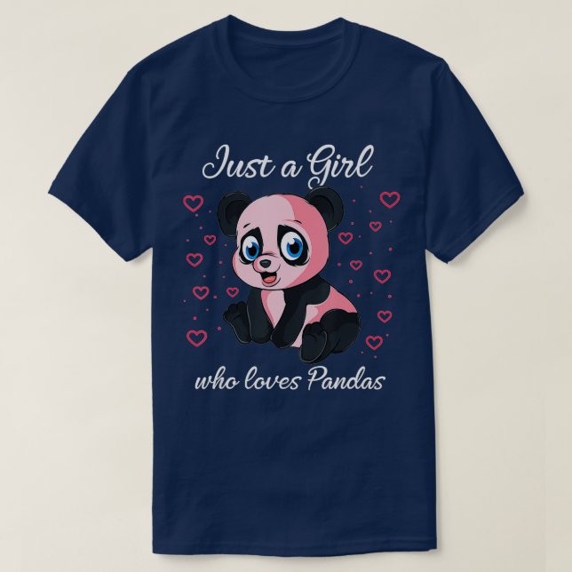 Just a Girl Who Loves Pandas Cute Panda Lover Gift T-Shirt (Design Front)