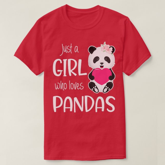 Just A Girl Who Loves Pandas Cute Panda Lovers (1) T-Shirt (Design Front)