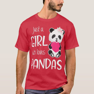 Just A Girl Who Loves Pandas Cute Panda Lovers (1) T-Shirt