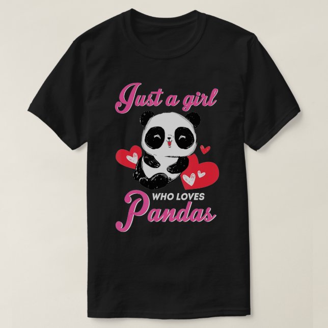 Just A Girl Who Loves Pandas Cute Panda Lovers  T-Shirt (Design Front)