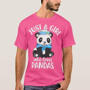 Just A Girl Who Loves Pandas Cute Panda Premium T-Shirt