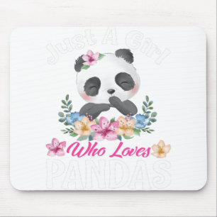 Just A Girl Who Loves Pandas Cute Panda T-Shirt.pn Mouse Mat