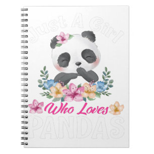 Just A Girl Who Loves Pandas Cute Panda T-Shirt.pn Notebook