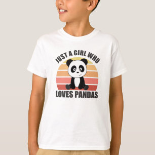 Just A Girl Who Loves Pandas Cute Panda Vintage T-Shirt