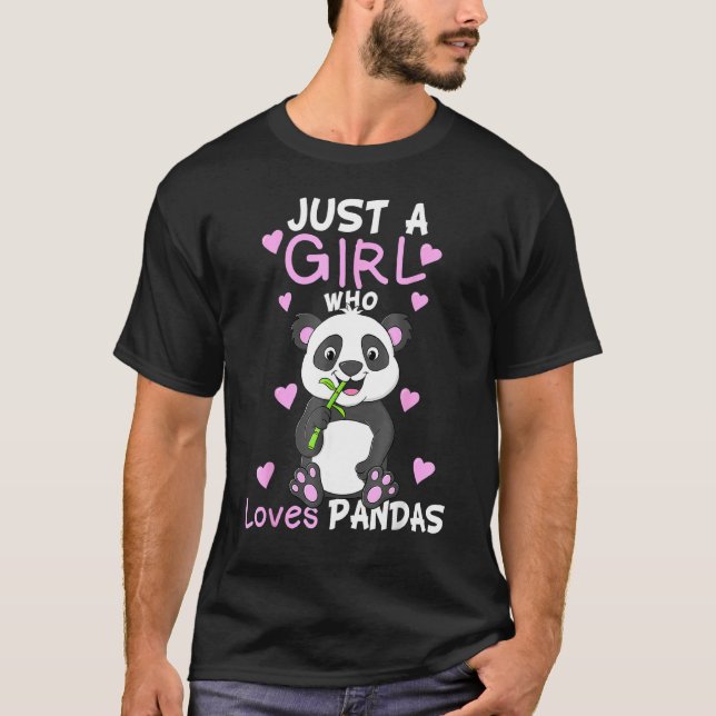 Just A Girl Who Loves Pandas Fun Cute Baby Panda L T-Shirt (Front)