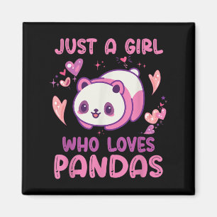 Just A Girl Who Loves Pandas Funny Quote Cute Pand Magnet