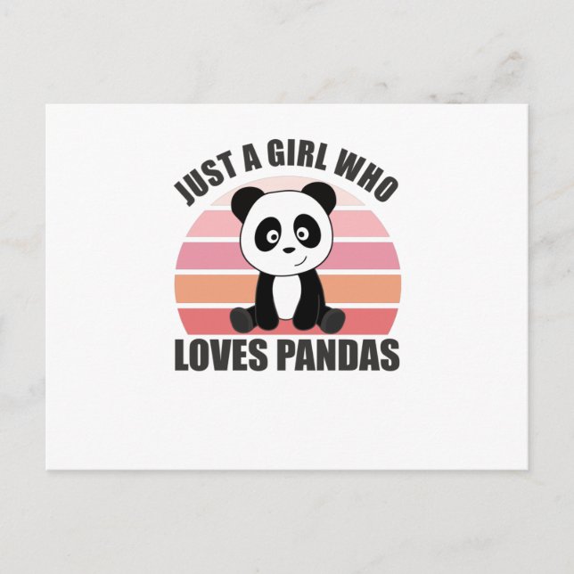 Just A Girl Who Loves Pandas Sweet Animals Postcard (Front)