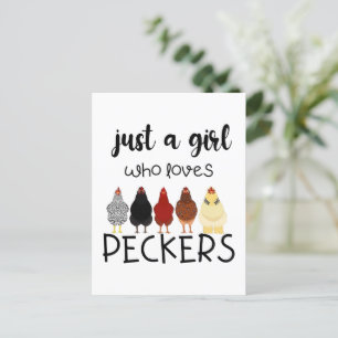 Just A Girl Who Loves Peckers Shirt Chickens Lover Postcard