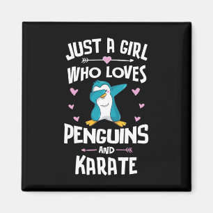 Just A Girl Who Loves Penguins And Karate Gift Wom Magnet