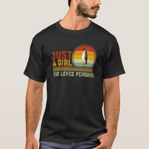 Just A Girl Who Loves Penguins Cute Penguin Graphi T-Shirt