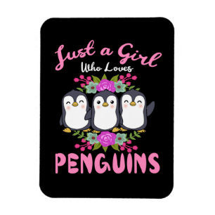 Just A Girl Who Loves Penguins Gift Women Penguin Magnet