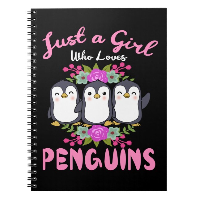 Just A Girl Who Loves Penguins Gift Women Penguin Notebook (Front)