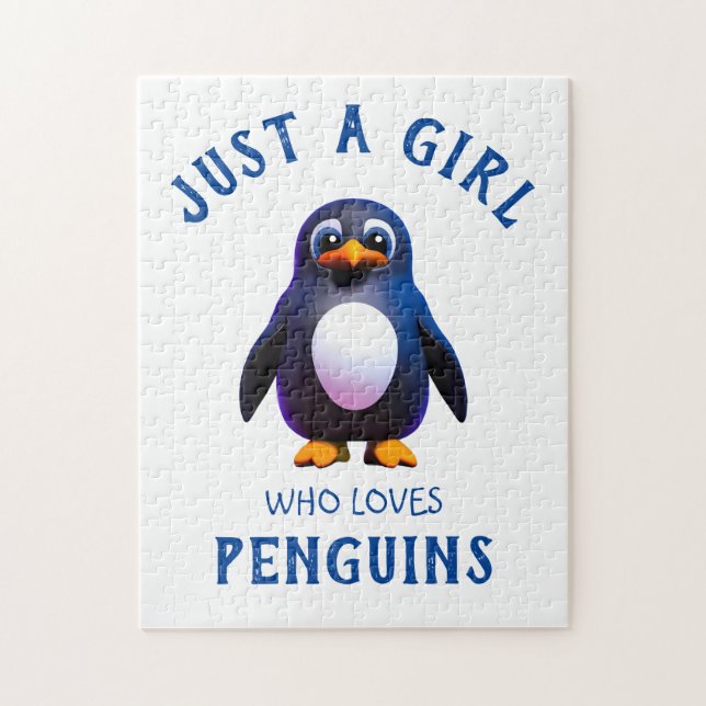 Just a girl who loves Penguins Jigsaw Puzzle (Vertical)