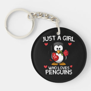 Just a Girl Who Loves Penguins Key Ring
