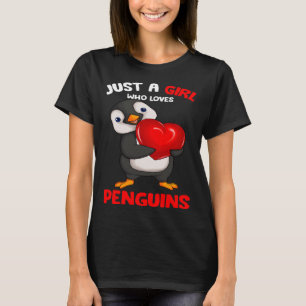 Just a Girl who loves Penguins Kids Girls Penguin T-Shirt