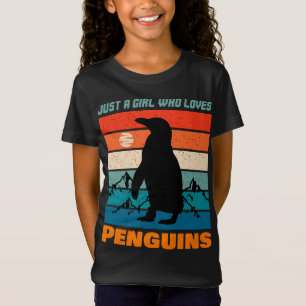 Just A Girl Who Loves Penguins Retro Animal T-Shirt