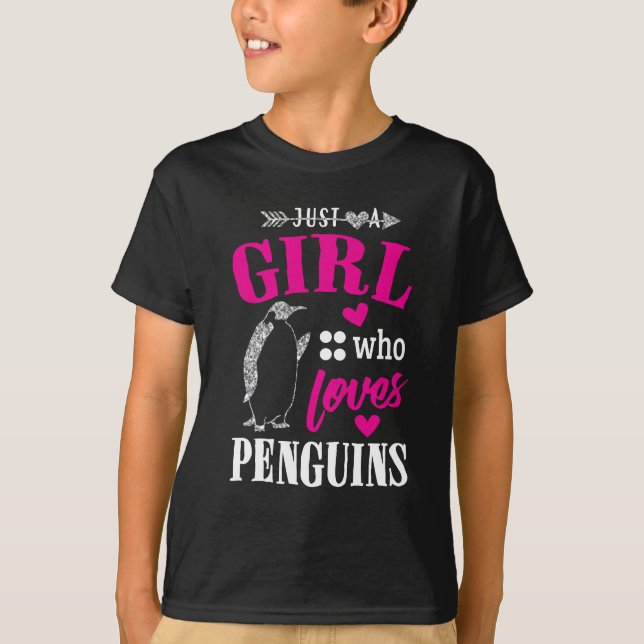 Just A Girl Who Loves Penguins T-Shirt (Front)