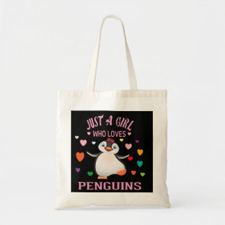 Just A Girl Who Loves Penguins T-Shirt Trucker Ha Tote Bag
