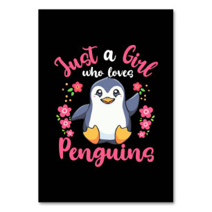 Just A Girl Who Loves Penguins Table Number