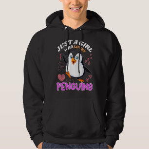 Just A Girl Who Loves Penguins Woman Cute Toddler Hoodie