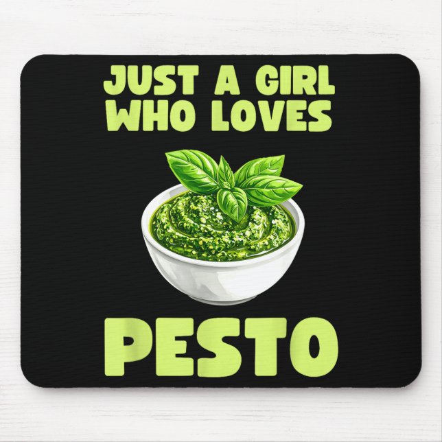 Just A Girl Who Loves Pesto Basil Pasta Italian Ad Mouse Mat (Front)