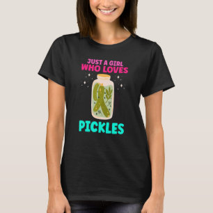 Just A Girl Who Loves Pickles Canning Vegan T-Shirt