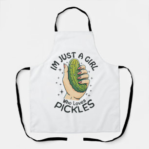 Just A Girl Who Loves Pickles - Funny Vegan Apron